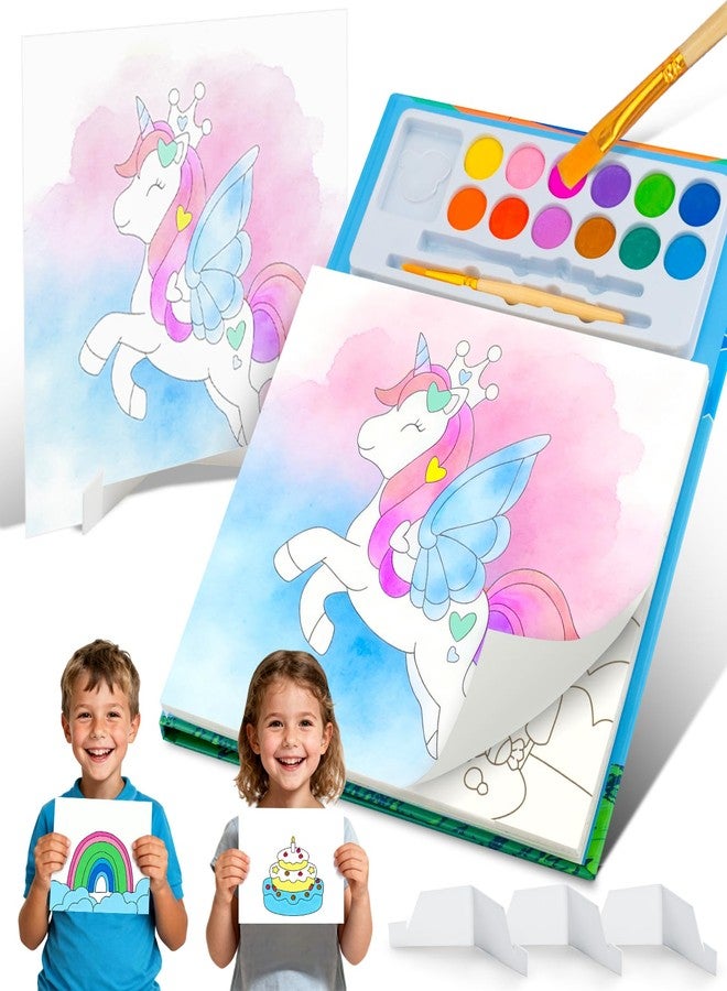 hapray 12 Vibrant Washable Colors Paint with Water Coloring Book for Toddlers, 5 Display Stands Watercolor Paint Set for Kids Ages 3-5 4-8, Arts and Crafts Toys Birthday Holiday Gifts for Boys Girls - Image 1
